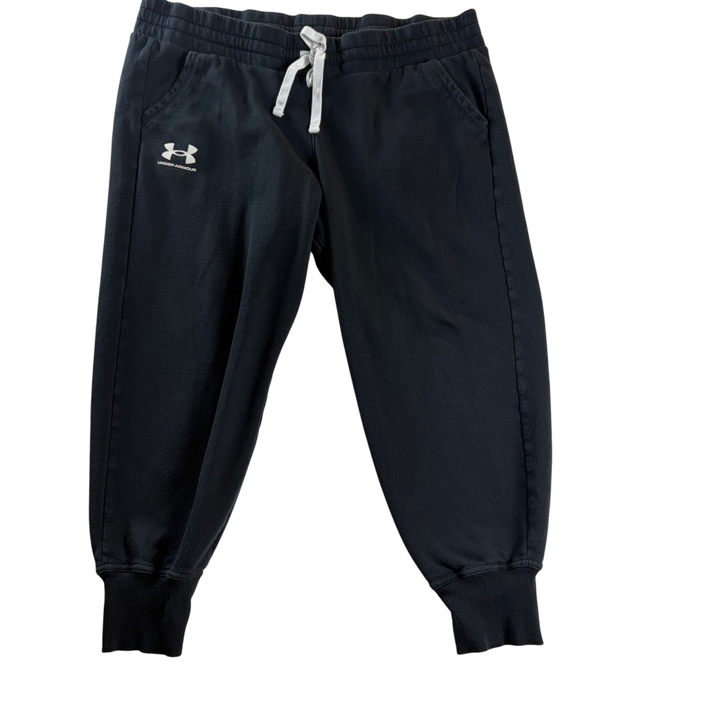 Under Armour Mens Black Fleece Jogger Sweatpants 40 Waist Drawstring Pockets